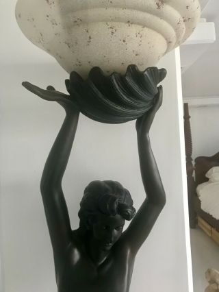 Memade lamp statueMermaid Sculptural Floor Torchière Lamp,  73 Inch,  Bronze $400 2