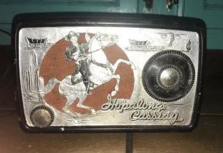1950 Arvin " Hopalong Cassidy Black Metal Case Am Radio Parts Repair