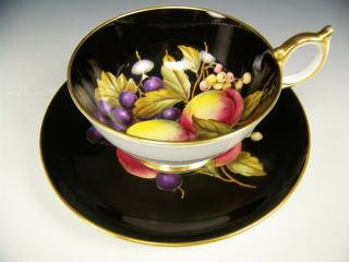 AYNSLEY ORCHARD FRUITS BLACK TEA CUP & SAUCER TEACUP 2