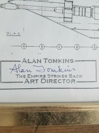 Prop Store Alan Tomkins Vintage Star Wars ESB Snowspeeder Diagram Framed Display 2