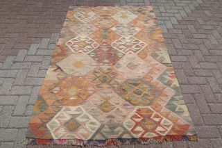 Turkish Kilim Rug Anatolia Rug Modern Kelim Wool Rug 51,  5 " X76,  7 " Area Rug Carpet