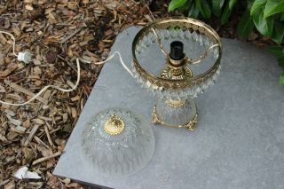 Vintage French Crystal clear glass Putti angel table desk lamp drops 1970 7