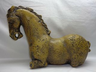 HORSE SCULPTURE vtg mid century brutalist danish modern art decor 6