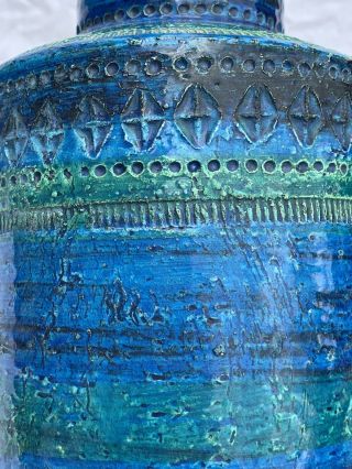 Pair Mid Century Bitossi Rimini Blu Londi Raymor Pottery Lamp Bases Lamps Blue 8