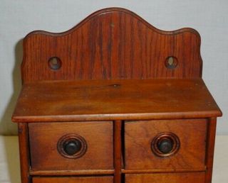 Antique Primitive Wooden Spice Cabinet Box Apothecary Chest 6 Drawers 6