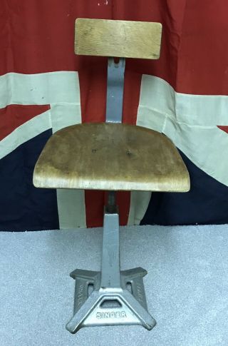 Singer Chair Cast Iron Base Vintage
