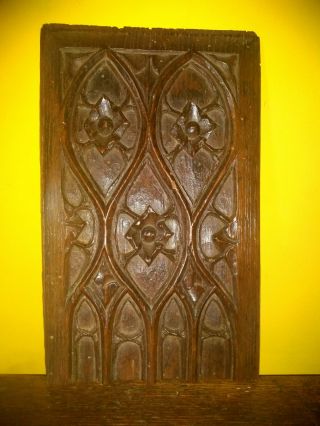 Rare 15th Century English Gothic Carved Oak Panel C1450 - 1480