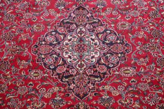 VINTAGE 9x12 Traditional Floral RED Oriental Area Rug Hand - Knotted WOOL Carpet 5