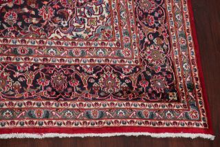 VINTAGE 9x12 Traditional Floral RED Oriental Area Rug Hand - Knotted WOOL Carpet 7