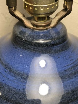 Jane & Gordon Martz Marshall Studios Dark Blue Black Ceramic Table Lamps 4