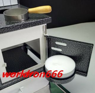 US Miniature Stove cook Real Mini Food Tiny Kitchen Black Mini Gift ASMR Prop 4