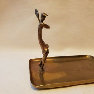 Old Antique Vintage HAGENAUER Stamped WHW Austria Bronze Tennis Sculpture/Tray 3