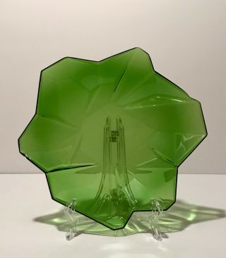 Consolidated Glass Co.  Ruba Rombic Jungle Green 8 " Salad Plate Art Deco Phoenix