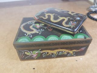 2 chinese cloisonne cigarette cases box both have faults 10