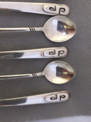 8 Mid Century Modern Sterling Silver Spoons Frank Patania Sr 8 1/2” Monogram S 10