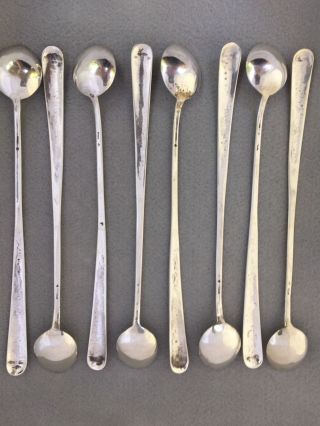 8 Mid Century Modern Sterling Silver Spoons Frank Patania Sr 8 1/2” Monogram S 2