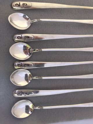 8 Mid Century Modern Sterling Silver Spoons Frank Patania Sr 8 1/2” Monogram S 3