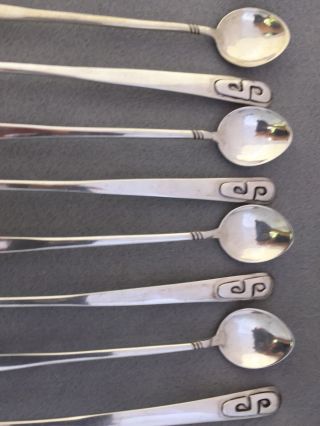 8 Mid Century Modern Sterling Silver Spoons Frank Patania Sr 8 1/2” Monogram S 4