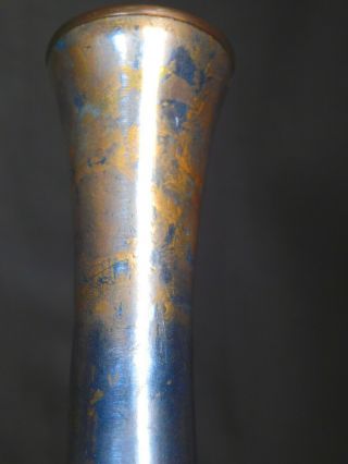 Antique Limoges Enamel Copper Brass Art Nouveau French Vase Red POPPY ala Faure 4
