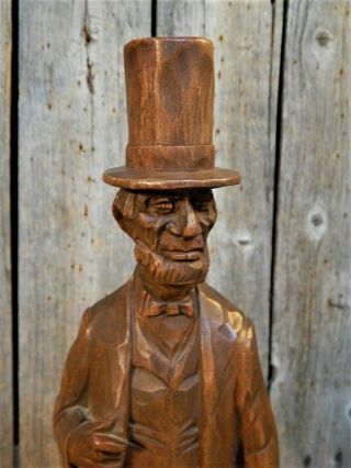 Rare Aafa Carved Wood Abraham Lincoln Figure Signed 13 " Patriotic American