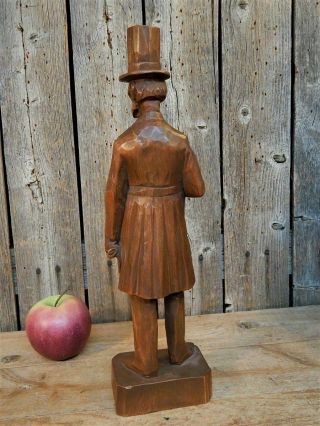 Rare AAFA Carved Wood Abraham Lincoln Figure Signed 13 