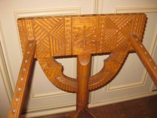 Neo - Gothic 3 - Legged Oak Chair Vintage Antique Monks Stool German from Worpswede 5