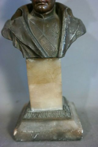 Antique ART DECO Bronzed NAPOLEON BONAPARTE STATUE Old GENERAL BUST SCULPTURE 3