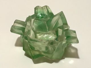 RARE CONSOLIDATED GLASS CO.  RUBA ROMBIC JADE GREEN ASHTRAY ART DECO PHOENIX 3