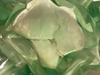 RARE CONSOLIDATED GLASS CO.  RUBA ROMBIC JADE GREEN ASHTRAY ART DECO PHOENIX 4