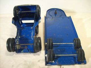 1949 TONKA TOYS MOUND METALCRAFT CABOVER TRUCK,  LOWBOY TRAILER PRESSED STEEL TOY 11