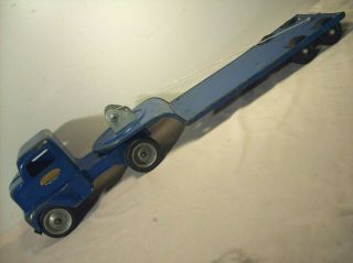 1949 TONKA TOYS MOUND METALCRAFT CABOVER TRUCK,  LOWBOY TRAILER PRESSED STEEL TOY 3
