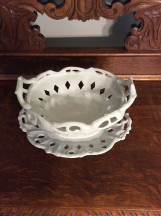 White ironstone matching platter and bowl 2