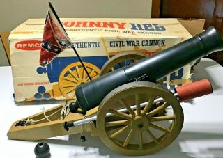 Remco Vintage Civil War Johnny Reb Authentic Civil War Cannon W/ Box Plus 1960 