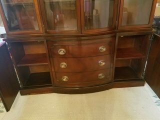 Vintage DREXEL China Cabinet Hutch Bow Front Mahogany All 6
