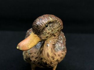 Antique Austrian Vienna Cold Painted Bronze Duck 6