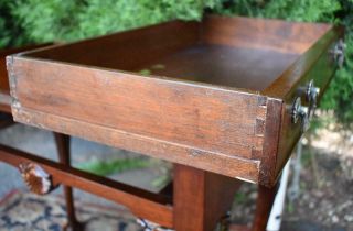1940s English Chippendale Mahogany side tables / End Tables one Drawer 9