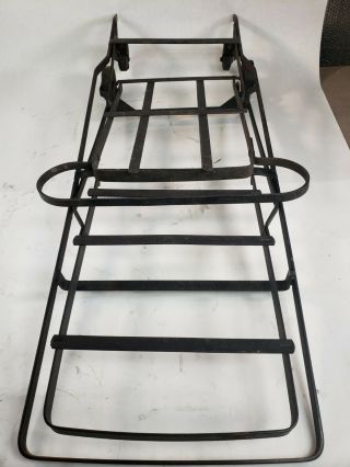 ANTIQUE VINTAGE GROCERY CART Shopping METAL rolling TROLLEY W/ Baskets Folding 6