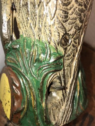 Antique Cast Iron Owl Turns Head Mechanical Bank by J & E Stevens Cir.  1881 9
