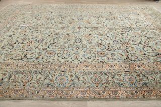 Traditional Area Rug Wool Hand - Knotted Oriental All - Over Floral 10 x 14 Carpet 12