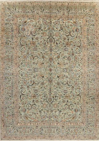 Traditional Area Rug Wool Hand - Knotted Oriental All - Over Floral 10 X 14 Carpet