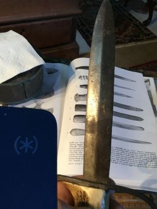 Revolutionary War 18th Century Iron Guard 1700’s Belt Knife Dagger Stag Ha 10