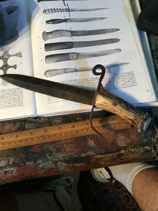 Revolutionary War 18th Century Iron Guard 1700’s Belt Knife Dagger Stag Ha