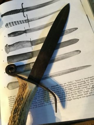 Revolutionary War 18th Century Iron Guard 1700’s Belt Knife Dagger Stag Ha 6