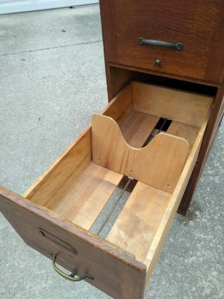 Four Drawer Weis Oak Filing Cabinet,  Oak Circa 1920 - 30 6