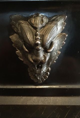 1880 Ansonia - Cast - Iron Mantle Clock - Figural Gargoyle Heads 5