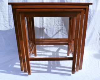 Three Harvey Ellis Stickley Nested Cherry Tables with Inlays 6