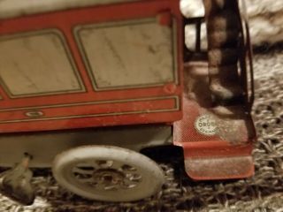 OROBR 1 wind up Double Decker Red Bus Tin Toy Germany,  1910 - 1920, 10