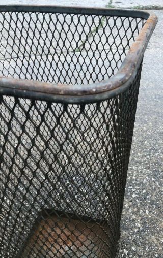 Vintage 30’s/40’s INDUSTRIAL WIRE METAL TRASH CAN bin Wastebasket Steampunk 3