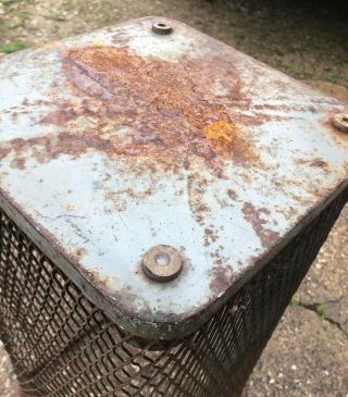 Vintage 30’s/40’s INDUSTRIAL WIRE METAL TRASH CAN bin Wastebasket Steampunk 6