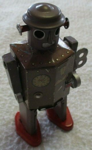 ATOMIC ROBOT MAN OCCUPIED JAPAN RARE VINTAGE 1940 ' S TIN LITHO WIND UP 3